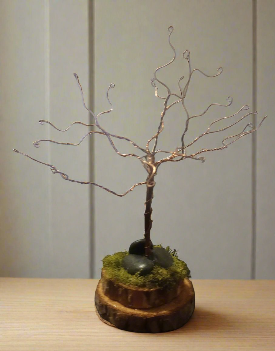 Copper Bonsai Tree with Curled Branch Tips