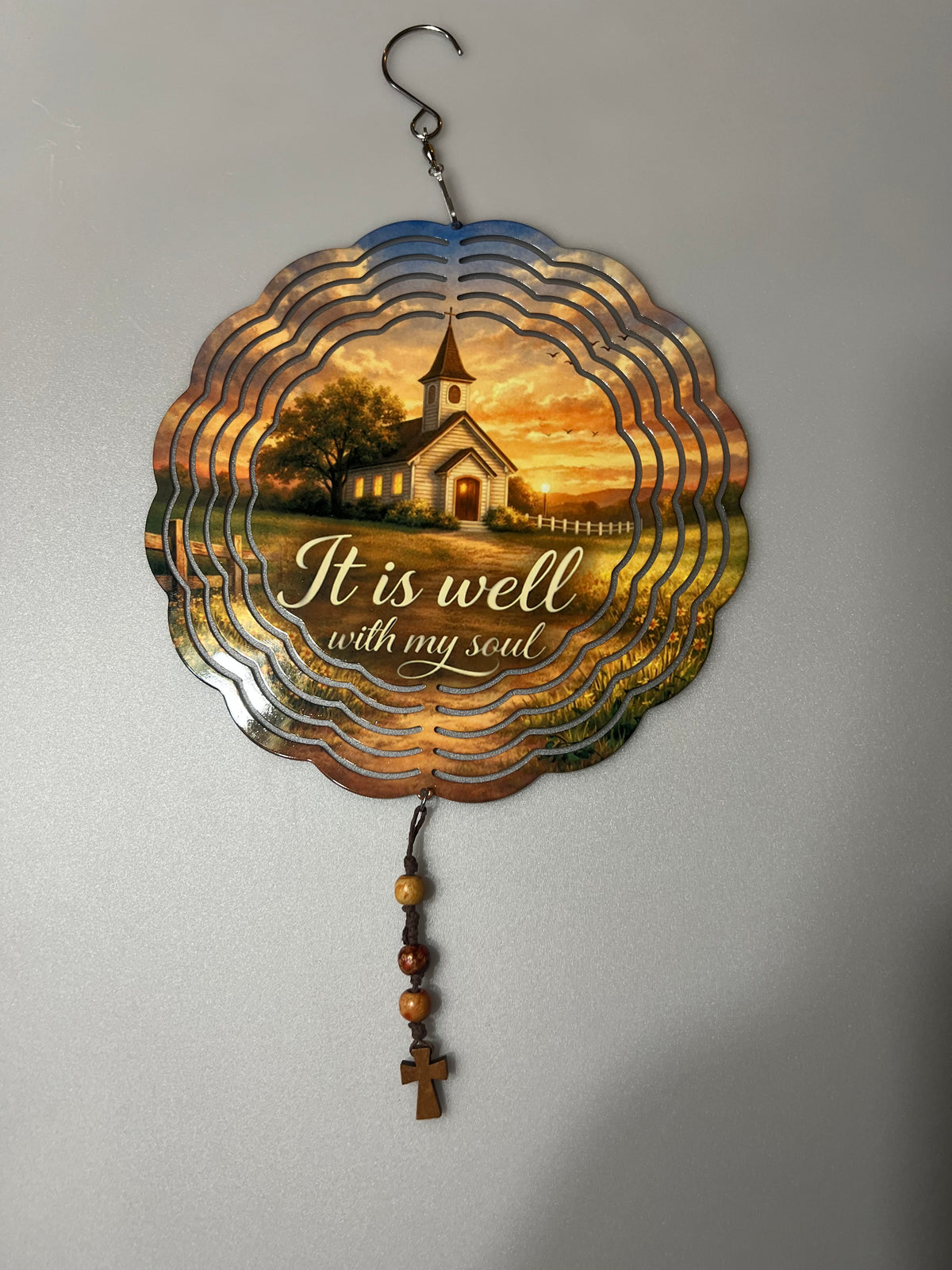 It Is Well With My Soul - Country Church - Garden Wind Spinner