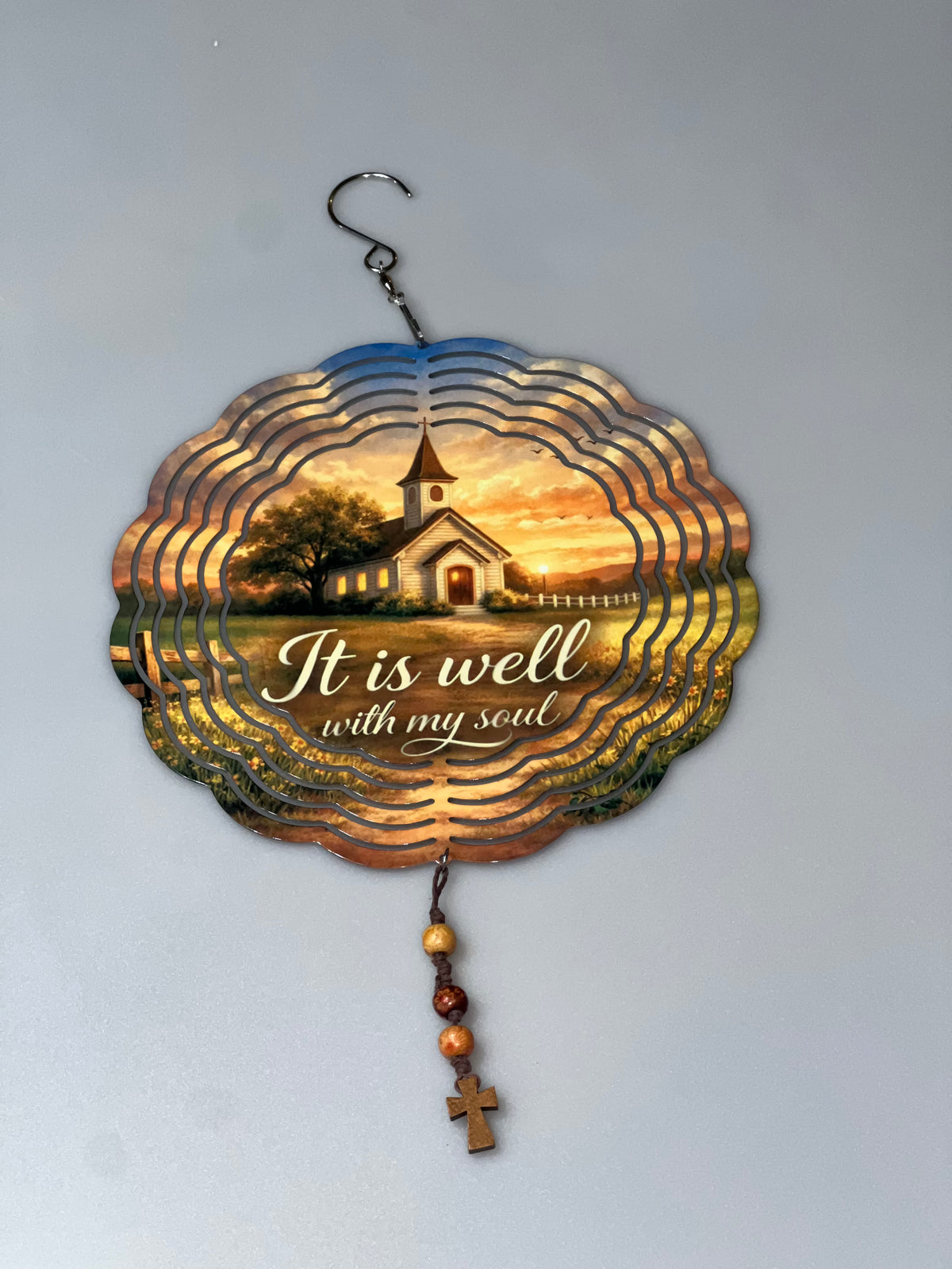 It Is Well With My Soul - Country Church - Garden Wind Spinner