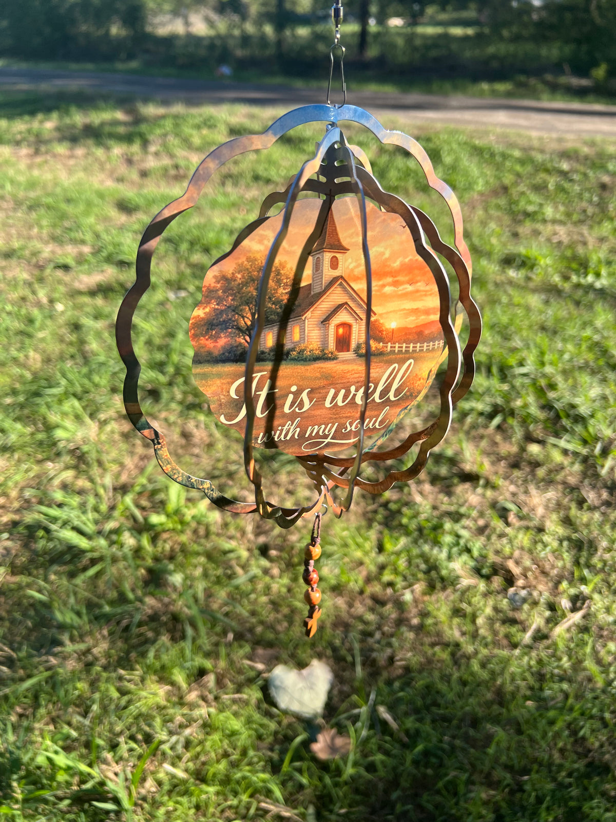It Is Well With My Soul - Country Church - Garden Wind Spinner