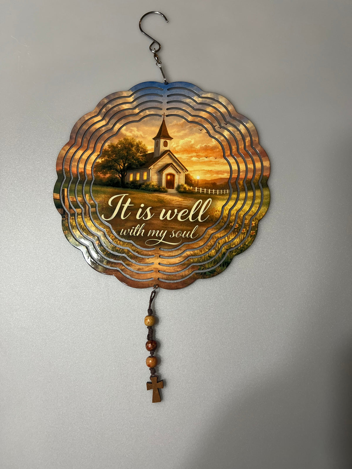 It Is Well With My Soul - Country Church - Garden Wind Spinner