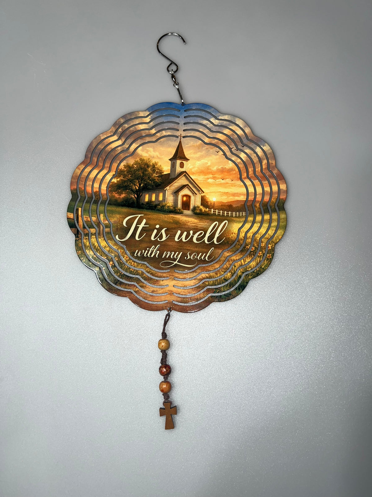 It Is Well With My Soul - Country Church - Garden Wind Spinner