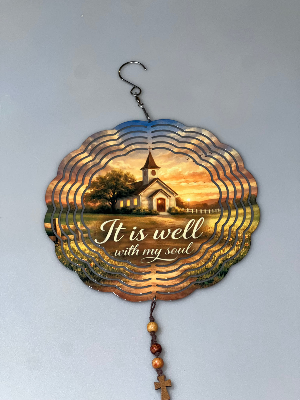 It Is Well With My Soul - Country Church - Garden Wind Spinner
