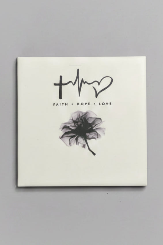 Faith Hope Love Ceramic Plaque with Display Easel