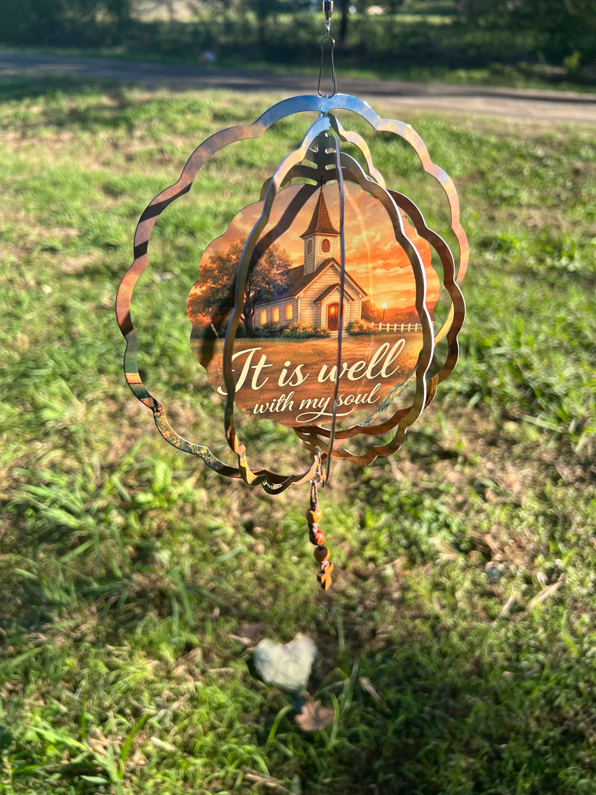 It Is Well With My Soul - Country Church - Garden Wind Spinner