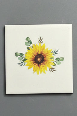 Sunflower Ceramic Plaque with Display Easel