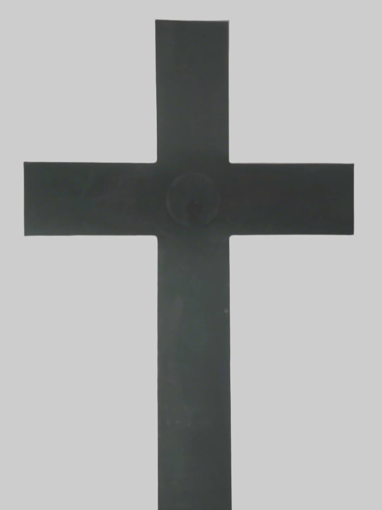 Back of Wooden Cross Showing the Nail Hanger in the Center
