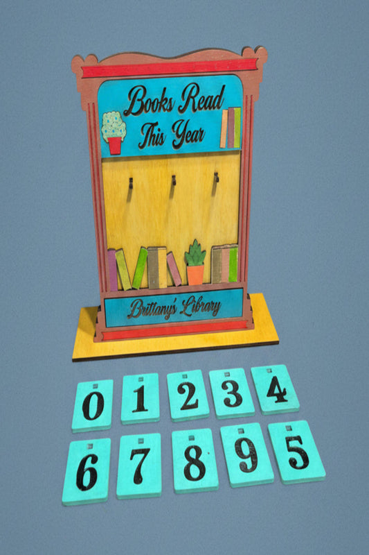 Library Board with Number Tags to Show Number of Books Read