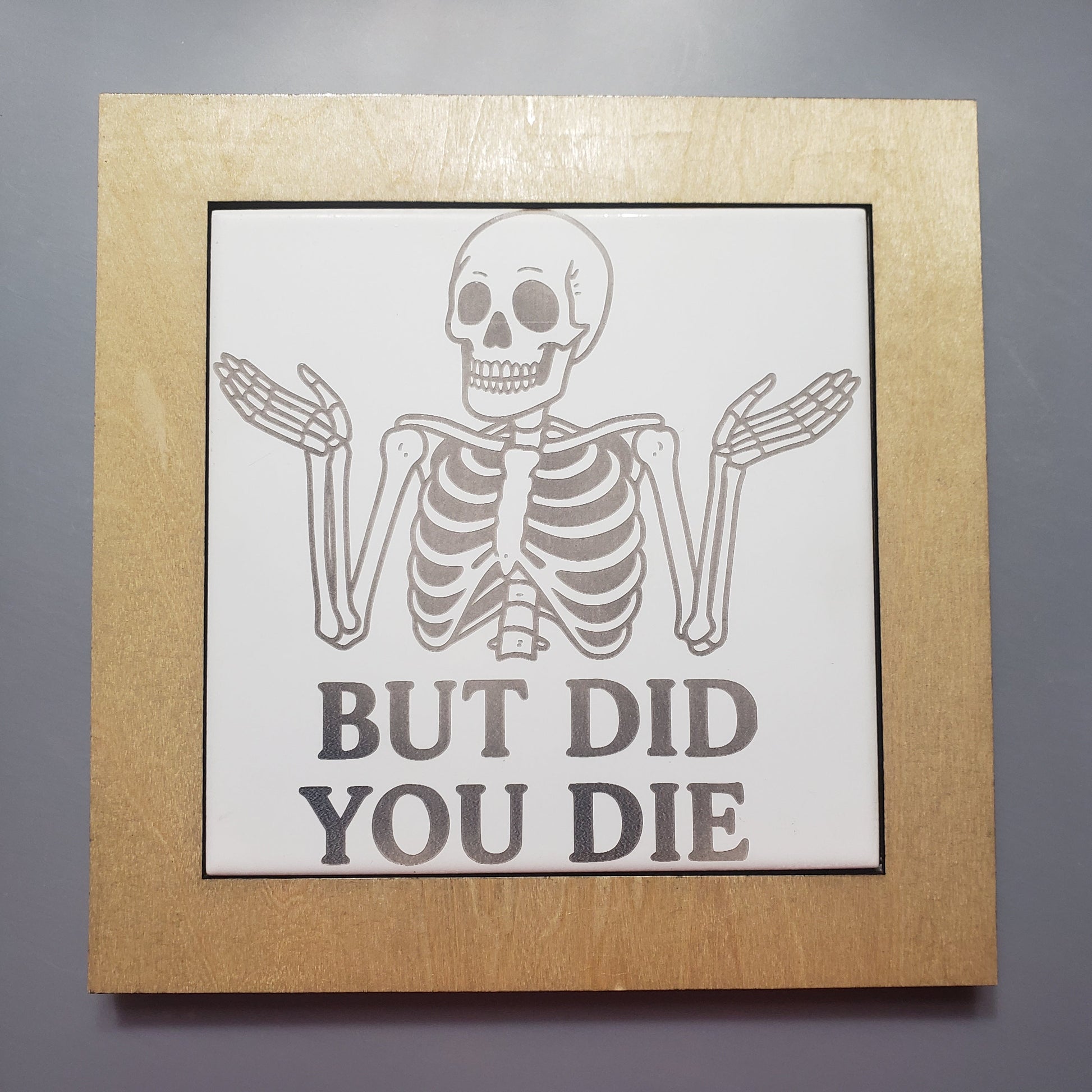 Ceramic Tile and Wood Frame Trivet Hot Plate