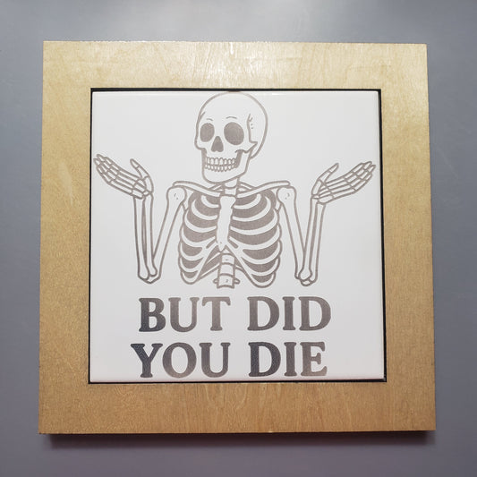 Ceramic Tile and Wood Frame Trivet Hot Plate