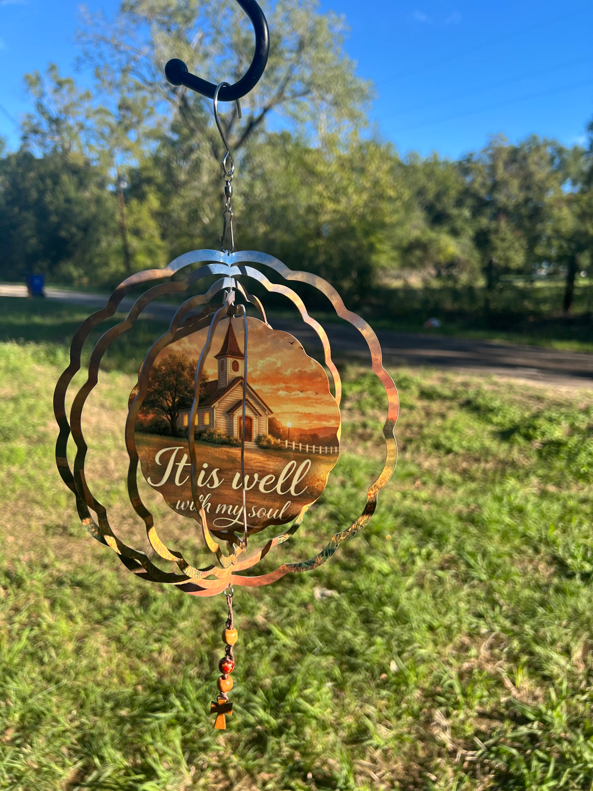 It Is Well With My Soul - Country Church - Garden Wind Spinner