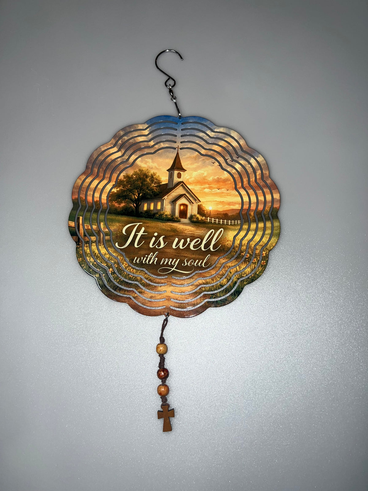 It Is Well With My Soul - Country Church - Garden Wind Spinner