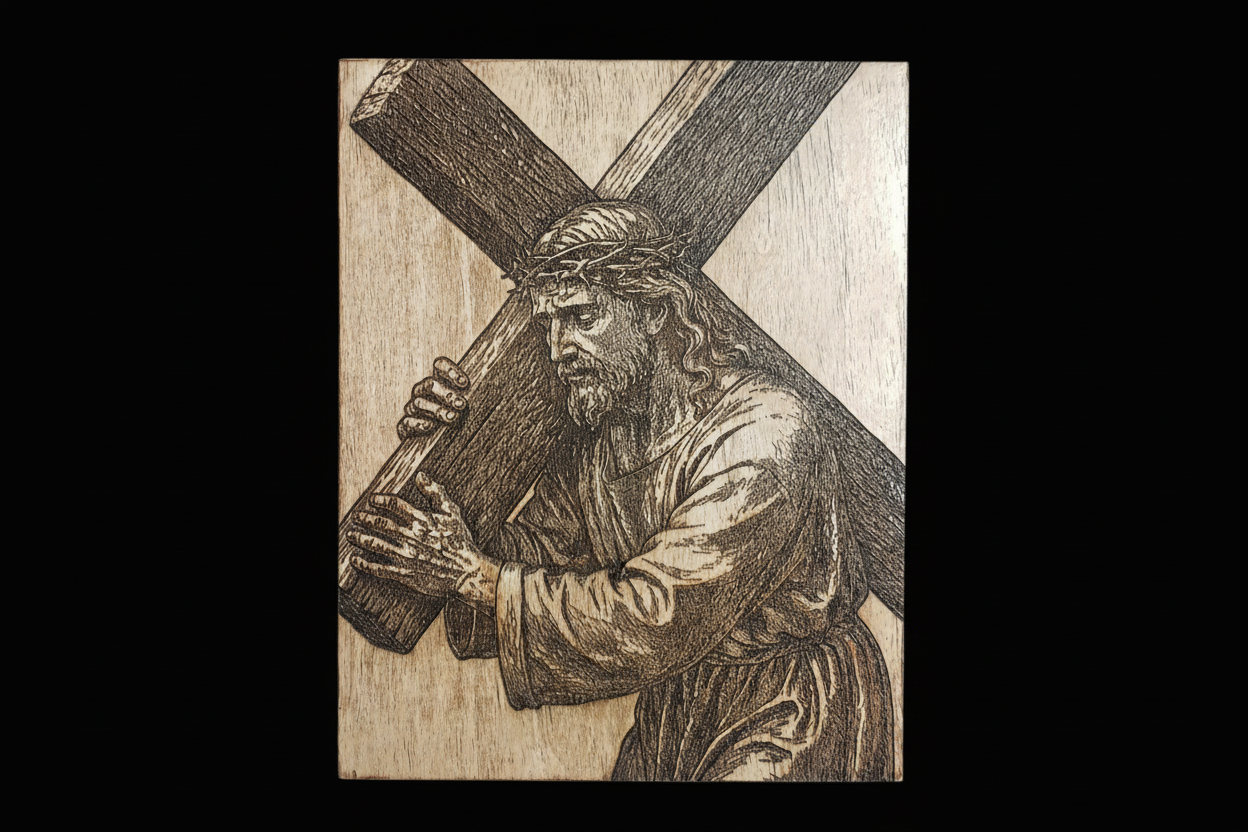 8"x10" wall plaque of Jesus with the cross