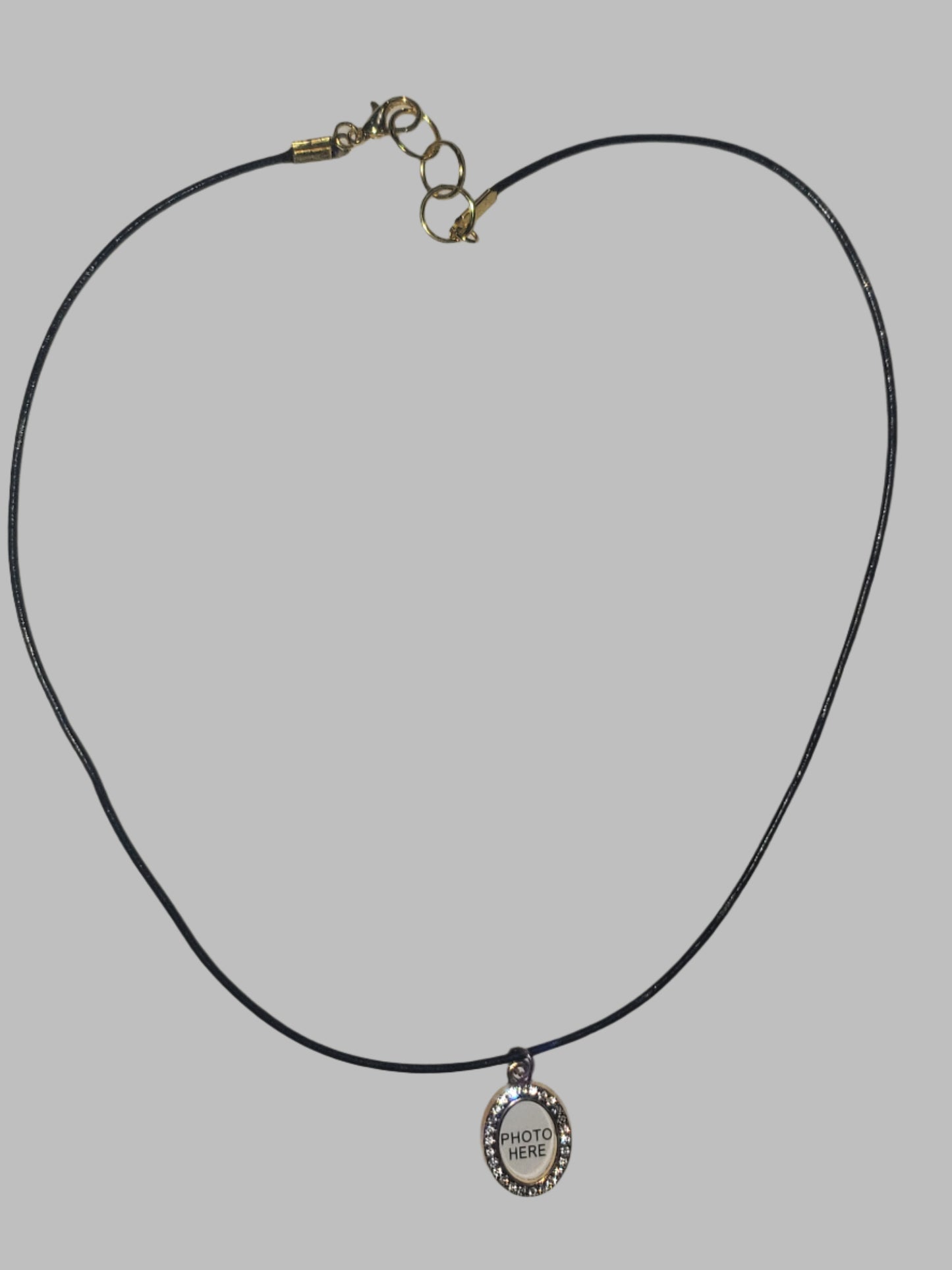 Leather Cord Necklace and Photo Pendant 