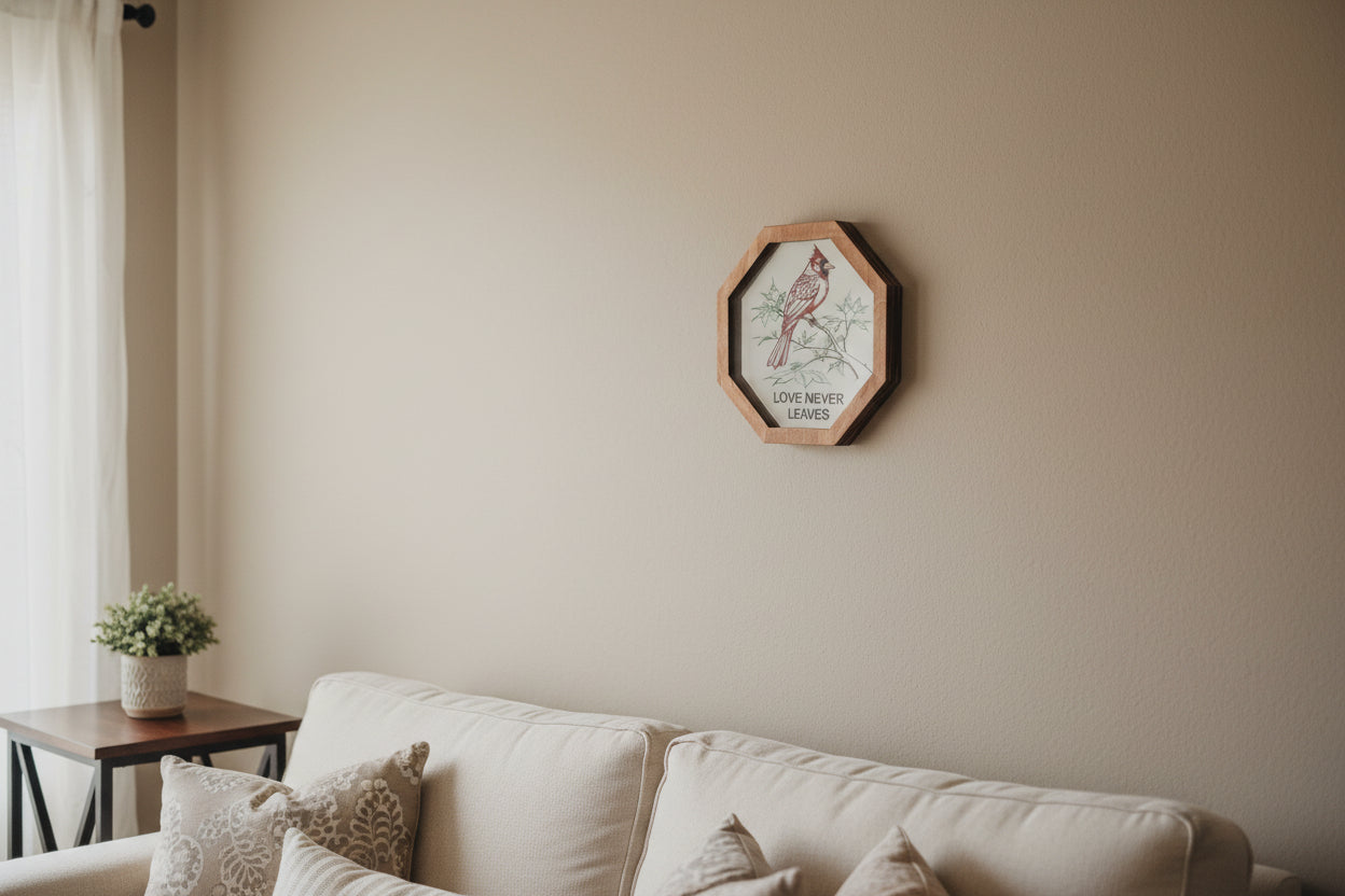 Hand painted from etching behind the mirror giving the front of the mirror a smooth and clean look amd feel 