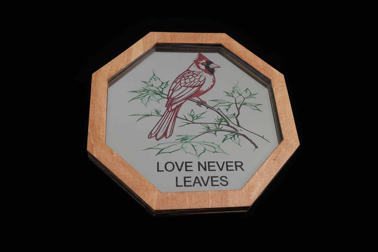 Hand painted from etching on rear side of the mirror keeping the front smooth and clean looking 