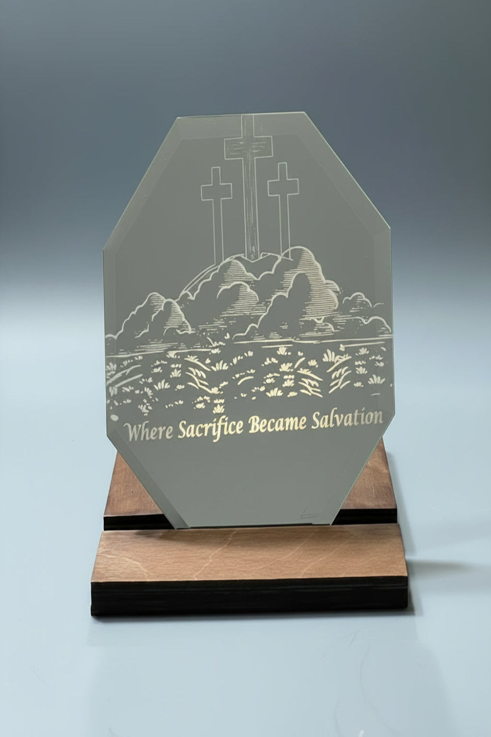 Where Sacrifice Became Salvation Etched Octagon Mirror