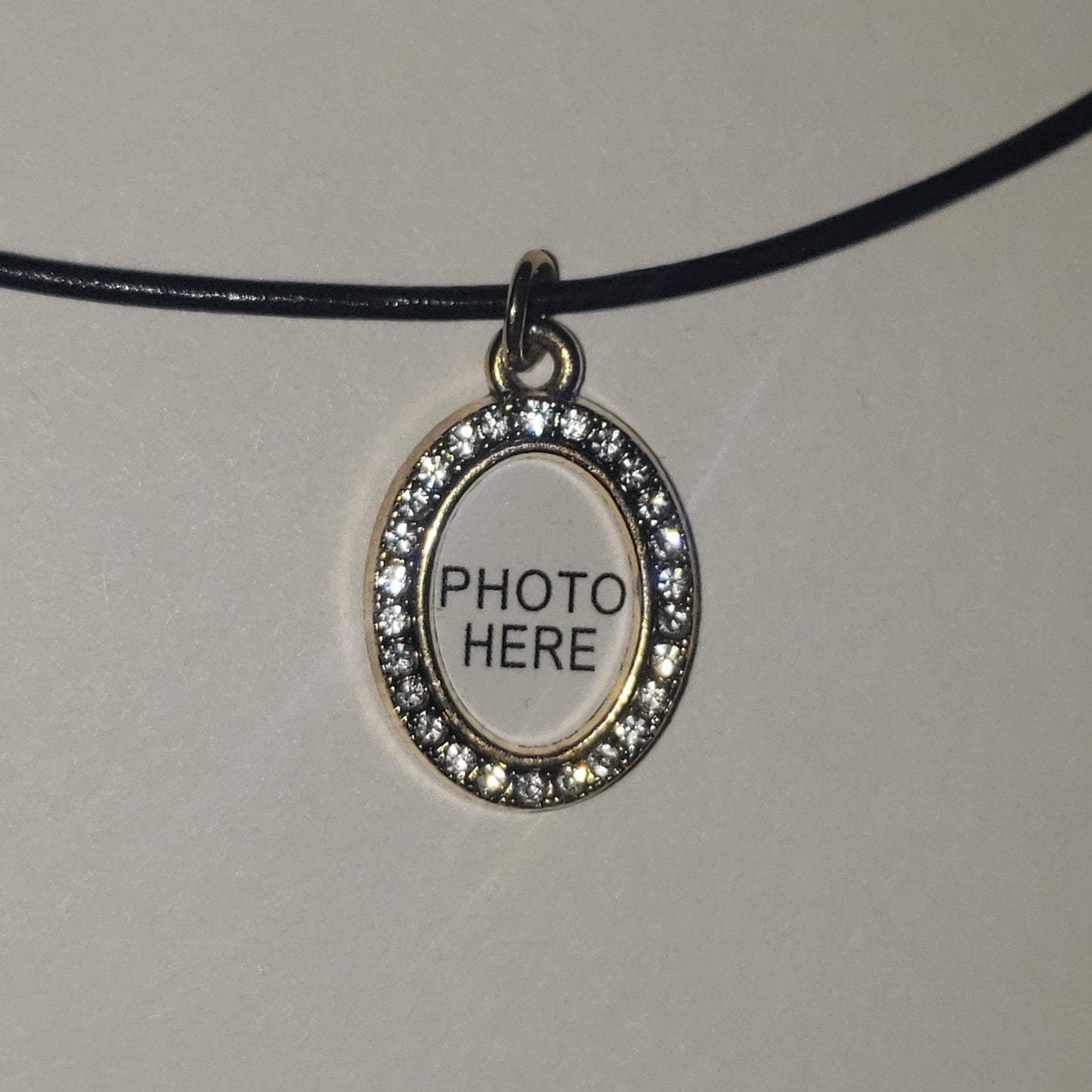 Photo Pendant on Leather Cord Necklace
