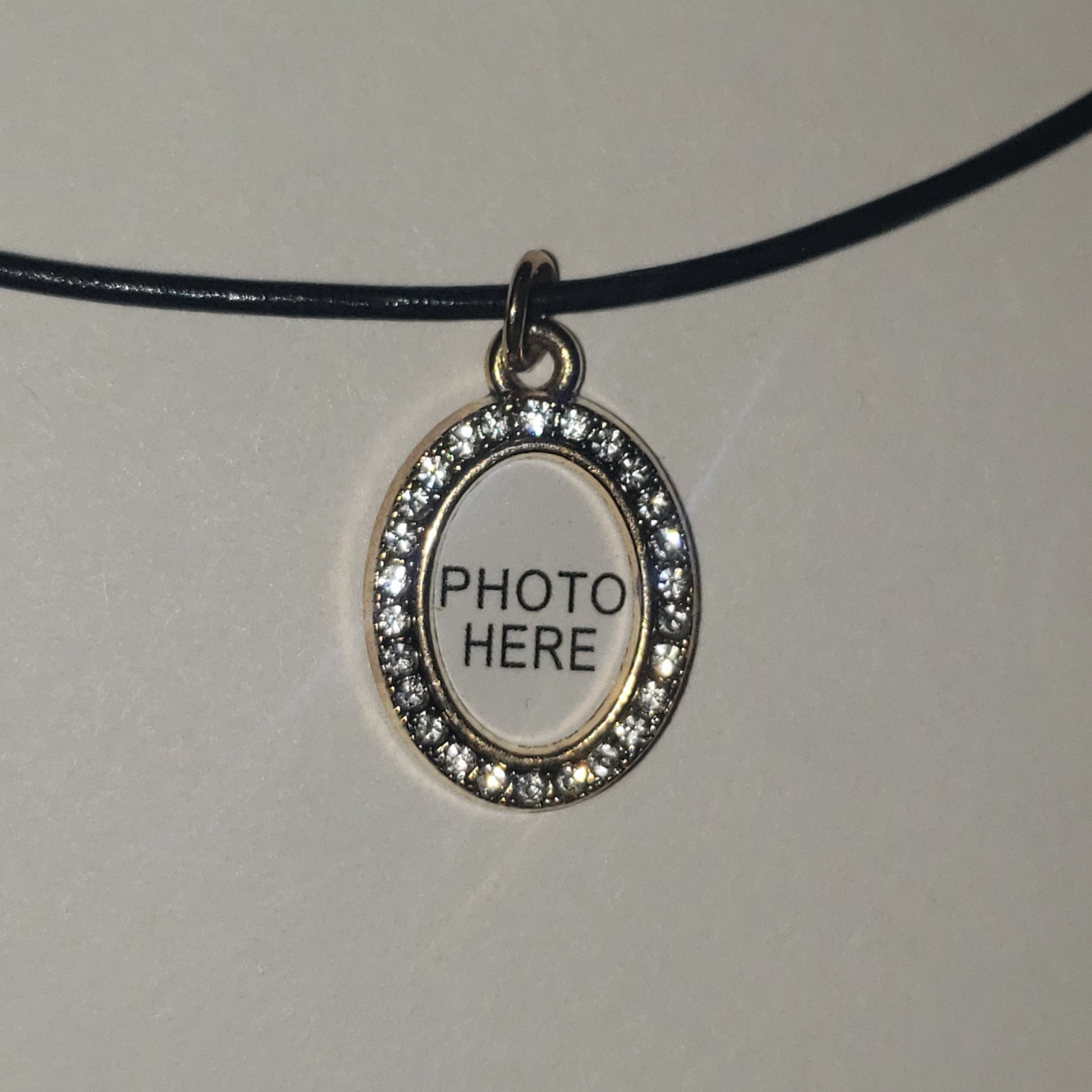 Photo Pendant on Leather Cord Necklace